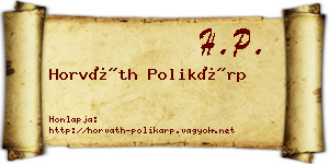 Horváth Polikárp névjegykártya